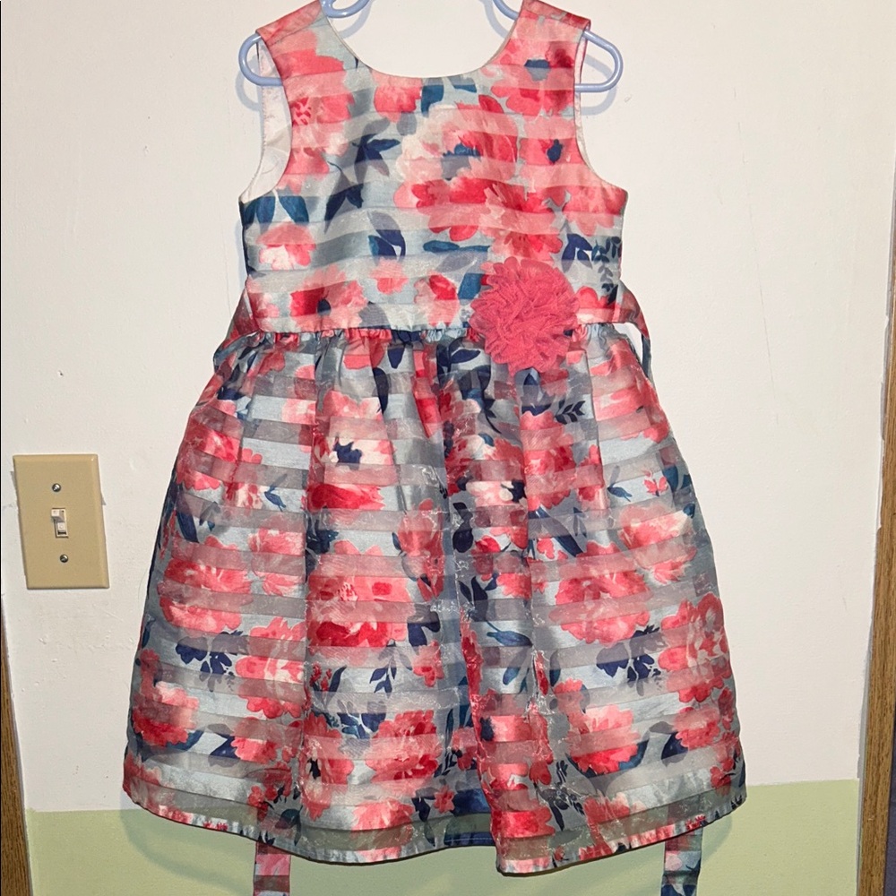 Jona Michelle Elegant White and Blue Dress size 4T